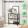 Sky-Touch Shelf Foldable Storage Shelving Unit 3 Tier, Storage Shelves Kitchen Cabinet Storage Rack With Caster Wheels, Multi-Shelf Foldable Storage Shelves For Living Room Bedroom Kitchen
