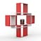 Exclusively Designed Engineered Wood Intersecting Decorative Living Room Wall Shelves (Set of 5)
