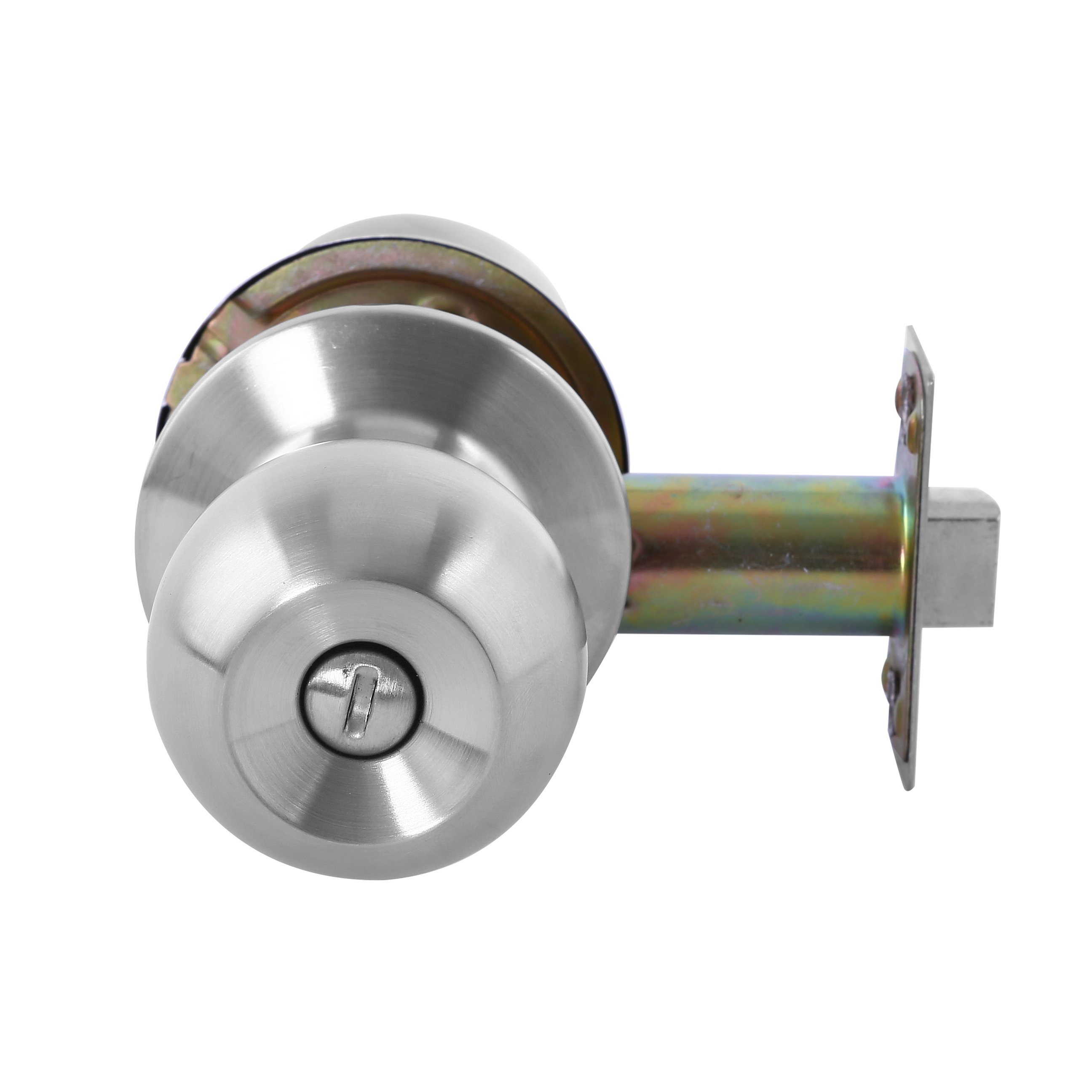 Geepas Ghw65027 Stainless Steel Cylindrical Lock - Security Lock | 53 Mm 304 Stainless Steel Knobs With Latch Bolt, Stricker &amp; Screws With Keyless Operation | Ideal For Bedroom, Bathroom And More