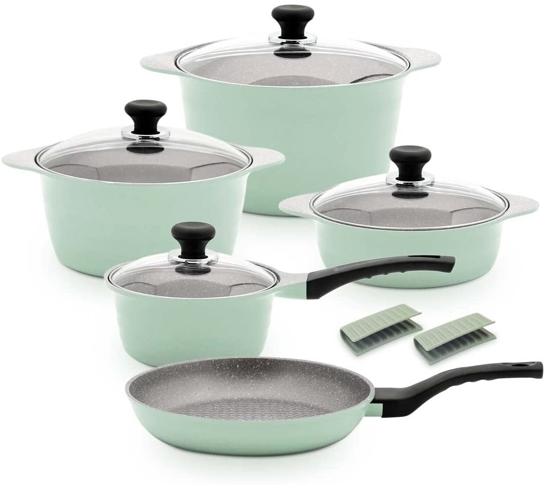 Buy Balzano - 10 Pcs Dura Nonstick Cookware Set - Avocado Online ...