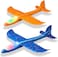 Lavish 2 Pack Led Light Airplane Throwing Foam Plane, 2 Flight Mode Glider Plane, Flying Toy For Kids, Gifts