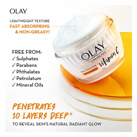 Olay Luminous Niacinamide + Vitamin C Brightening Face Moisturiser Cream 50g