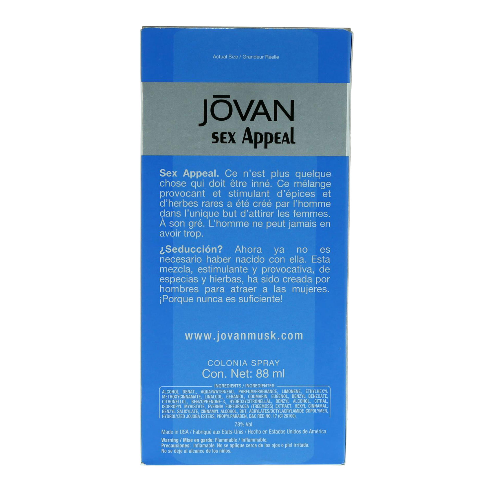 Jovan Sex Appeal Cologne Spray 88ml