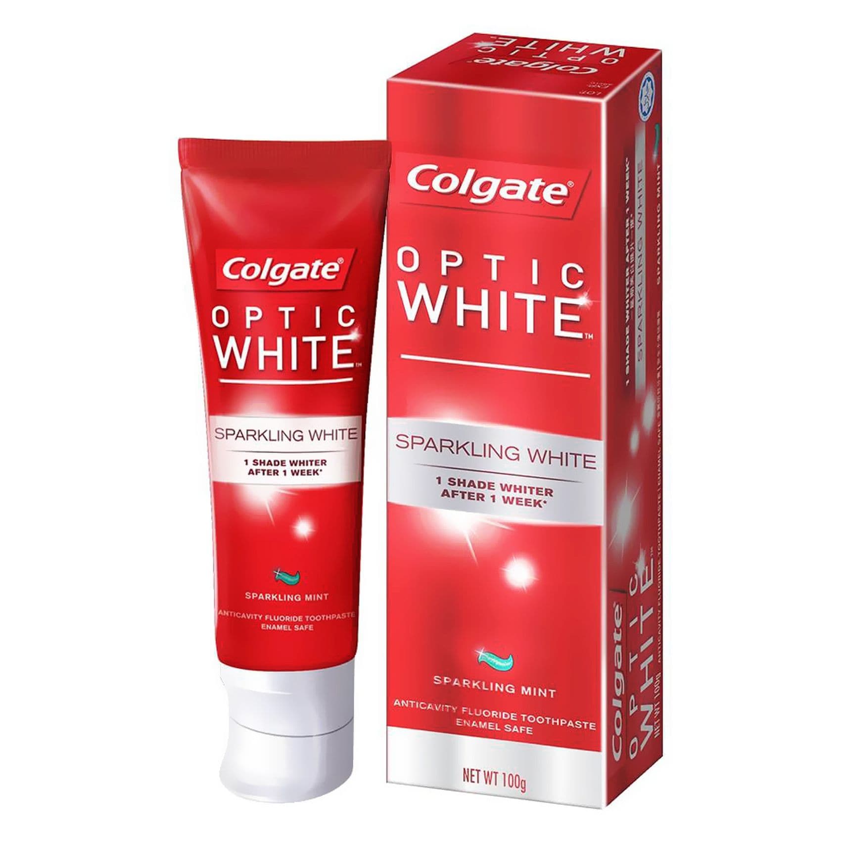 Buy Colgate Optic White Flouride Toothpaste Red 75ml Online | Carrefour UAE