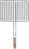 Royalford Barbeque Grill Chromium Plated Iron With Handle, Rf10381 - Folding Portable Bbq Grill Basket For Fish, Vegetables, Shrimp, Strong Extra, Thick Heavy Grill, Wooden Handle
