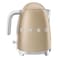 Smeg 50's Style Electric Kettle KLF03CHMUK, 3000 W, 1.7 L, Champagne, Stainless Steel, Glossy Finish