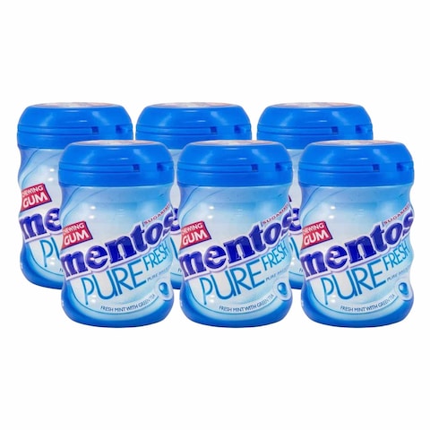 Mentos Pure Fresh Curvy Mint Chewing Gum 61.25g x Pack of 6