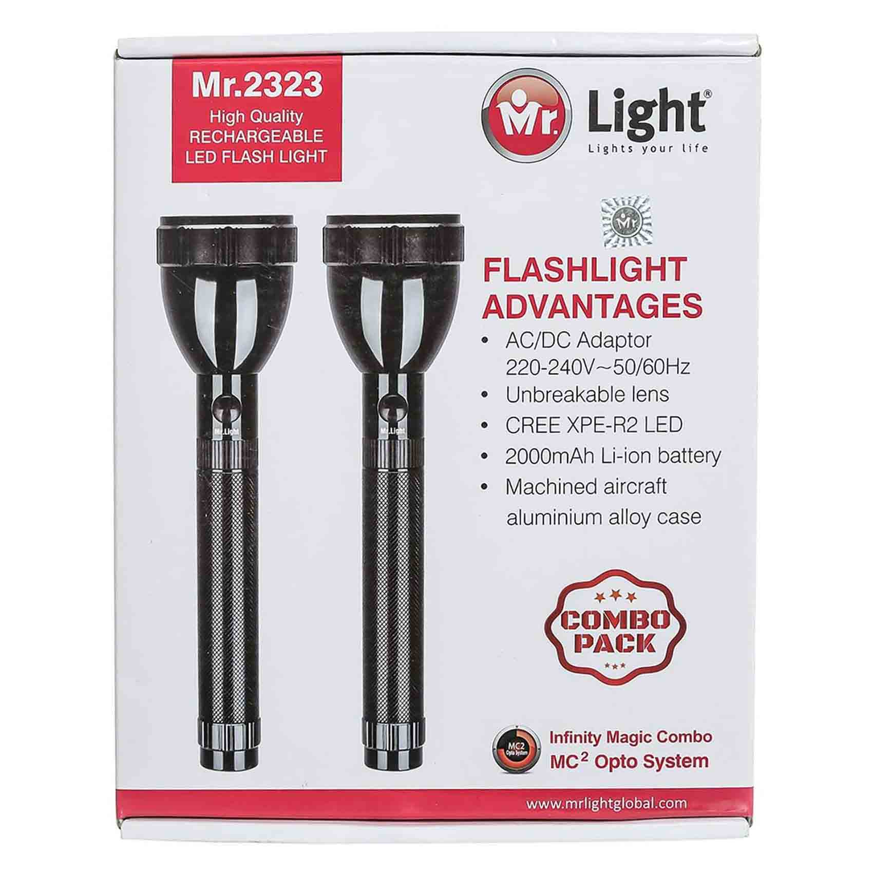 Buy Mr. Light LED Flashlight Mr.2323 Black 2 Online | Carrefour UAE