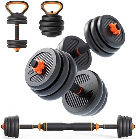 Sky Land Unisex Adult Enviromental Adjustable Dumbbell N Barbell Set With Kettlebell - Black-Em-9268-20, Sky Land Barbell-With Kettlebell-Em-9268-20