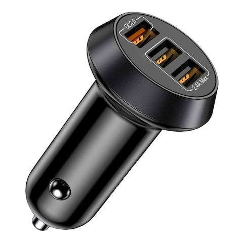 TotuLife Smart Series QC Car Charger and 3-in-1 Charging Cable Black