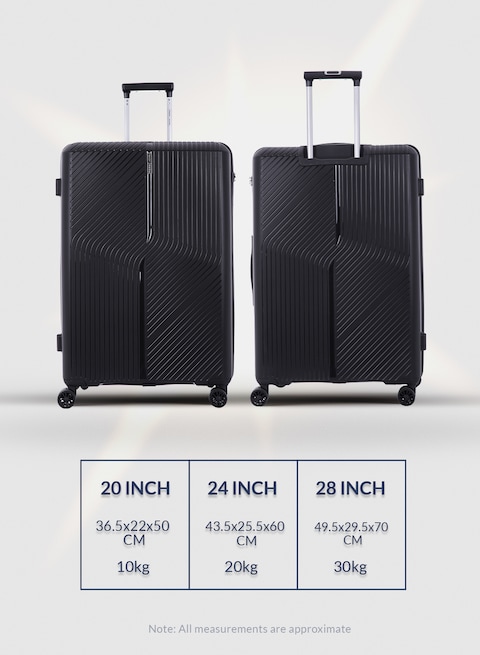 Parajohn Lightweight 3-Pieces Polypropylene Hard Side Travel Luggage Trolley Bag Set With Lock For Men/Women/Unisex, Hard Shell Strong
