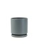 Round  Gray Ceramic Flower Pots with Drainage Hole and Saucer Succulent Garden Pots For Indoor And Outdoor-Medium