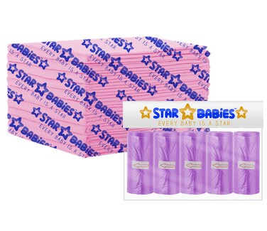 Star Babies Combo Pack (10pcs Dispsosable Changing Mats + 5pcs Scented Bags)