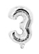 Party Time Number 3 Silver Foil Balloon 16-Inch
