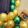 Themez Only Party Balloons Metallic HD for Birthday / Anniversary / Baby Shower - (Gold and Green)