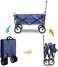 Generic Garden Cart Folding Wagon Foldable Heavy Duty Outdoor Trolley Utility Transport Cart 80Kg Max Load, For Outdoor/Festivals/Camping, Blue