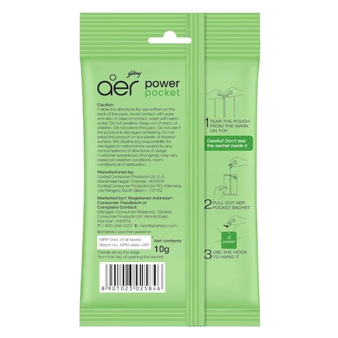 Godrej Aer Power Pocket Jasmine Floral Delight Bathroom Freshener 10g