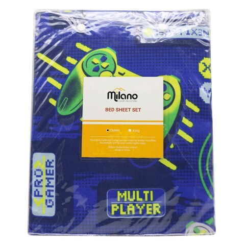 MILANO 4PC BEDSHEET M/FIBER STRP QN