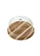 Lihan Wood Round Cake Tray With Acrylic Dome Cake Stand (B) Server Square Cake Display Plate Veggie Bread Serving Platter Dessert Storage Tray For Donut Stand Fruit Bowl