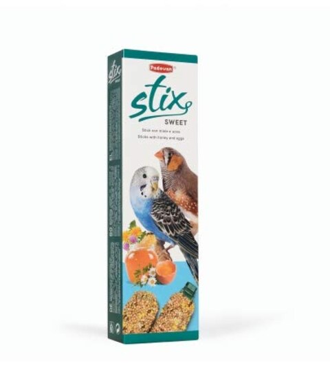Padovan Stix Sweet Parakeets And Exotic, Complementary Food for Budgies and Small Exotic Birds-80 Gm, Multi-Colour