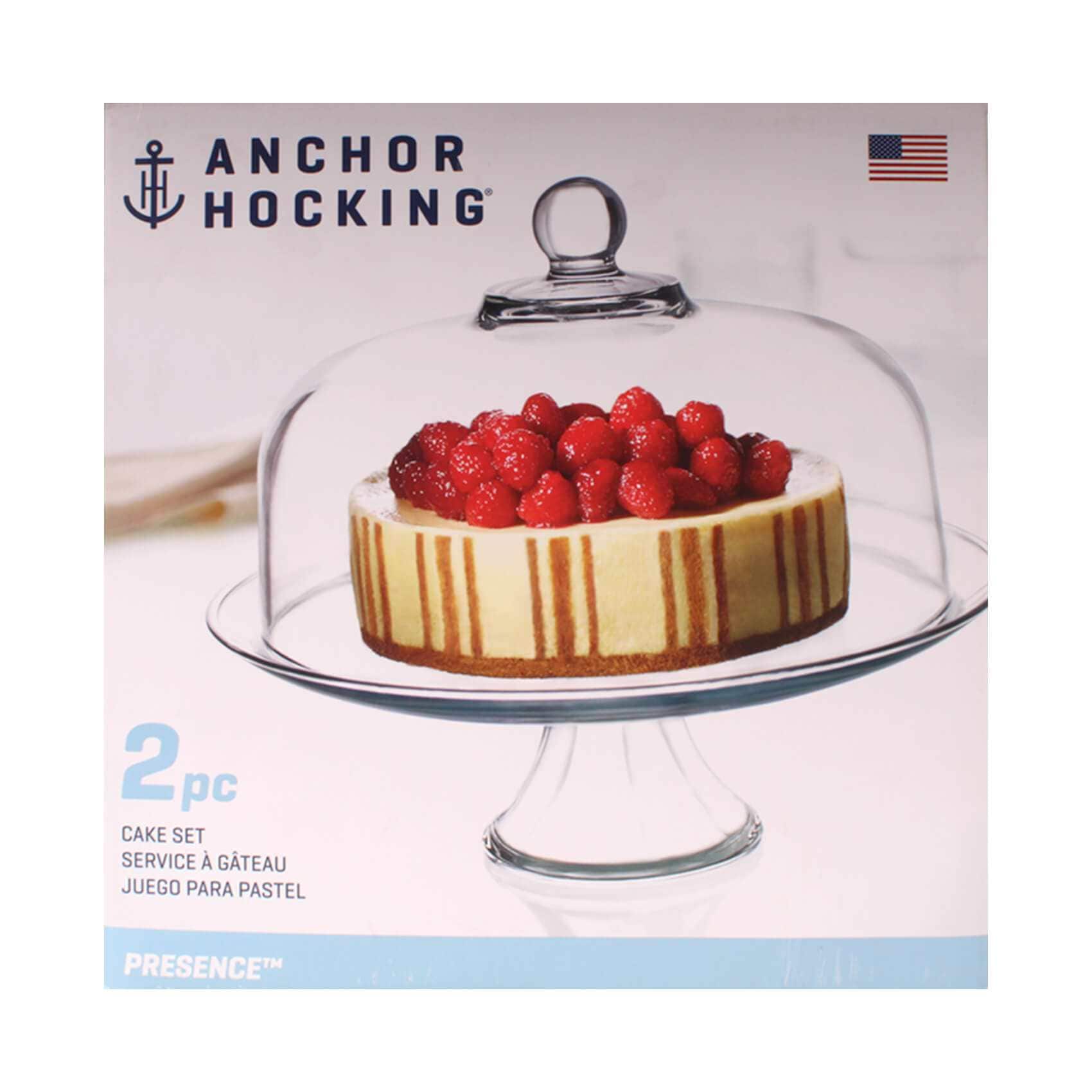 Baked Goods Anchor Hocking Presence Cake Plate With Dome Anchor
