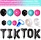 Party Time 129 Pieces Balloon Garland Arch Kit for Tik Tok Party Decorations Supplies - Blue, Black and Rose Red Latex Balloons Letter Balloons for Kids Birthday Party Tiktok Theme Birthday Party