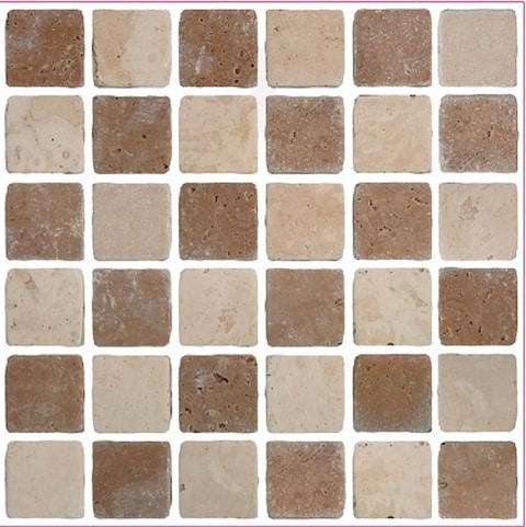 LPS PACK OF 10 BROWN STONE EFFECT Mosaic tile transfers STICKERS - black, peel and stick transform your bathroom or kitchen