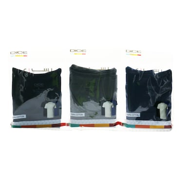 Dice 100Cotton Undershirt Pack Of 3 Clears Medim