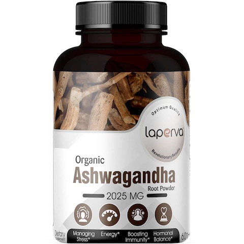 Laperva Organic Ashwagandha Root Powder 60 Tablets 2025 mg