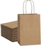 Brown Paper bags with handles 22 x 16 x 8 cm Small Kraft Gift bags for Birthday Party Favors, Weddings, Crafts, Packaging, Eid (24 Bags)