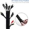 Cable Management Sleeve, JOTO Cord Management System for TV/Computer/Home Entertainment, 19-20 inch Flexible Cable Sleeve Wrap Cover Organizer, 4 Piece - Black