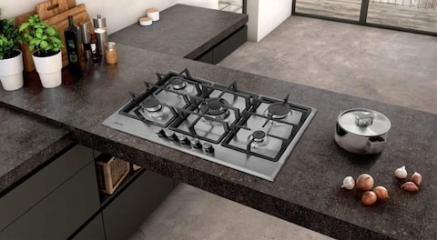 Milton 5 Burner Built In Stainless Steel Gas Hob With Auto Ignition, Euro Pool Burners, Cost-Iron Pan Support, Inox Capped Knobs, Silver, 90 x 60 cm Model - MHG907SS -1 Year Warranty