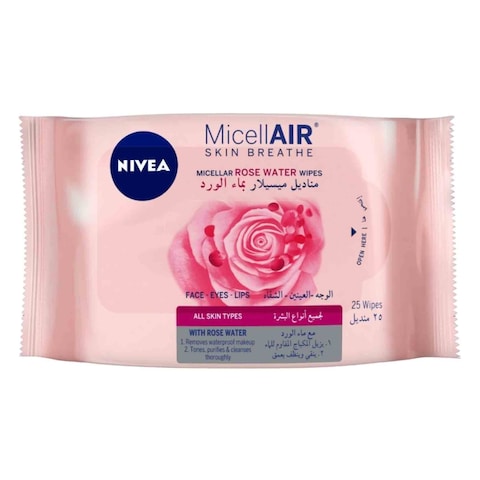NIVEA MICELL R.WTR FACE WIPES 25&#39;S