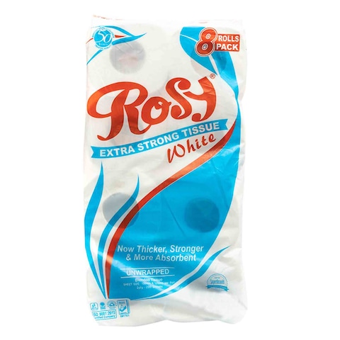 Rosy Extra Strong Tissue White Pack of 8