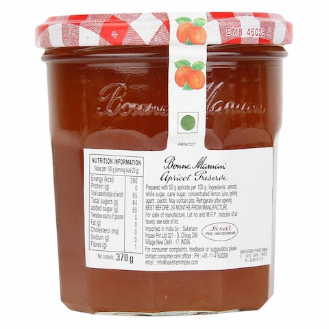 Bonne Maman Apricot Preserve Fruit Jam 370g