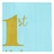 Amscan First Birthday Boy Beverage Napkin Blue And Gold 16 Pieces