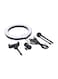 Generic - LED Video Ring Photography Light With Tripod And Accessory 8inch White/Black