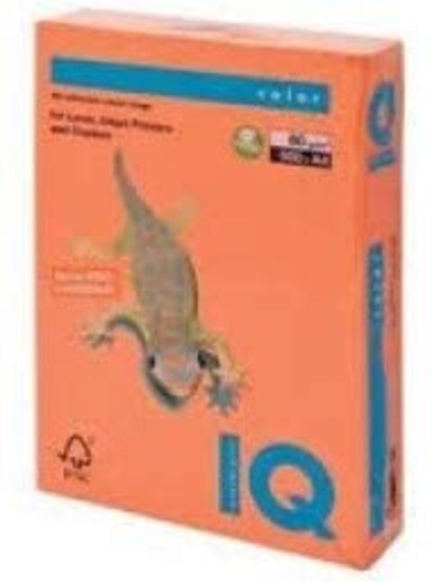 Buy Generic Iq Colored Copy Paper, Orange, A4, 80GSM, 500 Sheets/Ream Ref: Or43 in UAE