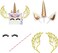 Generic Cake Topper Kit, Unicorn Birthday Decorations, With Eyelashes Reusable Gold Horn And Wings Unicorn, Party Supplies For Birthday Party Wedding Baby Shower