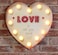 Retro LOVE Metal Heart with LED Lights 23cm
