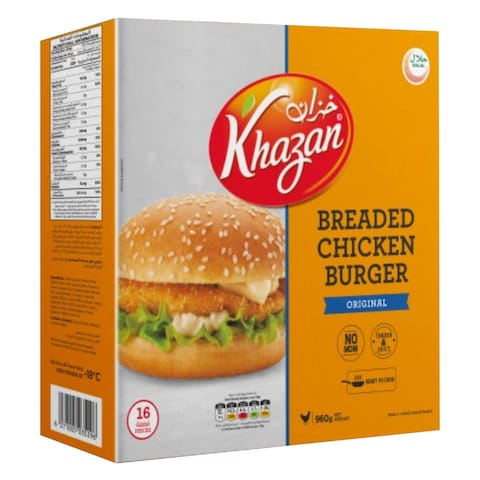 Khazan Frozen Breaded Chicken Burger 960g