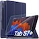 QuickTech Galaxy Tab S7 Plus 12.4 Case 2020 with S Pen Holder, Slim Stand Protective Folio Case Smart Cover for Galaxy Tab S7 Plus 2020 Release 12.4 Inch SM-T970/T975/T976 -Blue