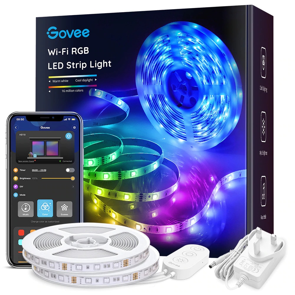 Buy Govee Wi-Fi RGB LED Strip Lights (5mÃ— 2 Rolls) Online | Carrefour UAE