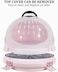 Cat litter box with transparent capsule, Fully enclosed rounded cat litter box prevents sand leakage, Suitable for small and medium cats, Cat toilet reduces odor 42 cm (Pink)