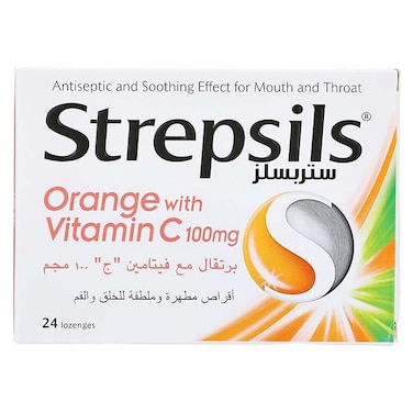 Strepsils Orange with Vitamin C Soothing Drops - 24 lozenges
