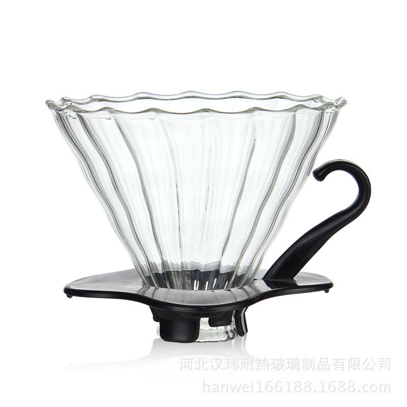 liying 2pces glass coffee drip filter pot clear set 700ml