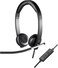 Logitech H650E Wired Headset, Stereo Headphones With Noise-Cancelling Microphone, USB, In-Line Controls, Indicator LED, Pc/Mac/Laptop - Black
