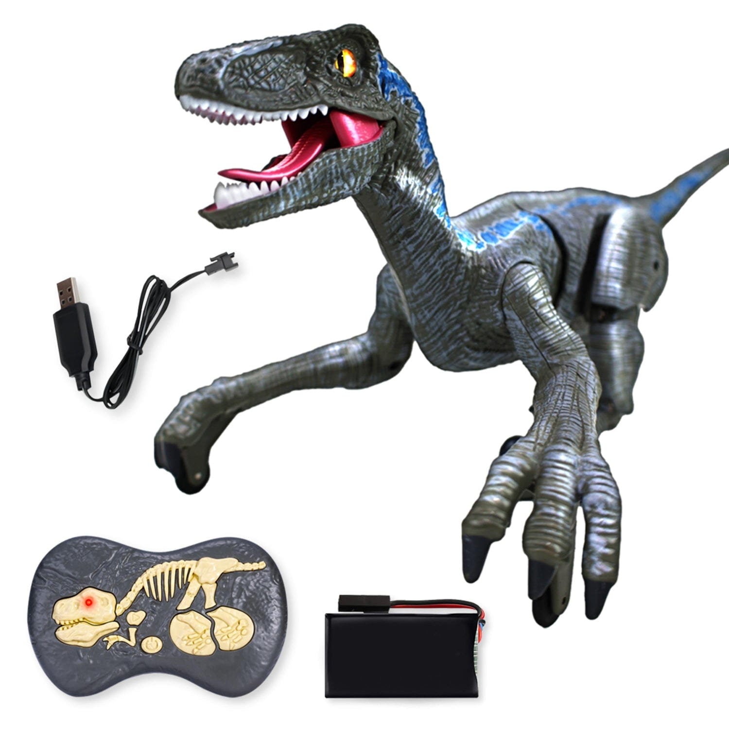 Buy Fitto Remote Control velociraptor Dinosaur Toy with, Electric ...