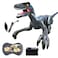 Fitto Remote Control velociraptor Dinosaur Toy with, Electric Realistic RC velociraptor with Lights Sounds, Stunt T-Rex with movement and sounds Birthday Gift for Boys Girls 4 5 6 7 8-12 Years, Grey