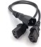 DOT 1pcs Single 10&quot; C14 to Dual C13 5-13R Short Power Y Type Splitter Adapter Cable Cord 25cm